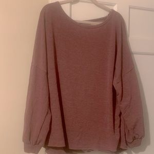 Soft plum bubble sleeve shirt